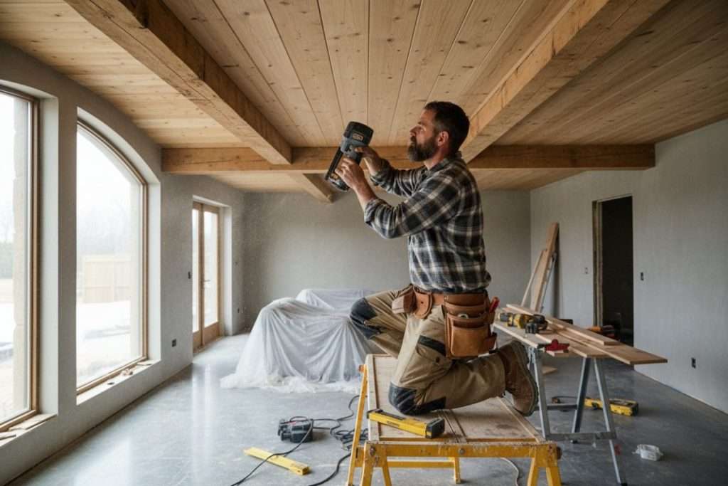 Comment réussir l’habillage de votre plafond entre poutres
