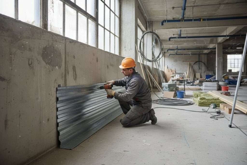 Pose de rive contre mur sur bac acier : le guide